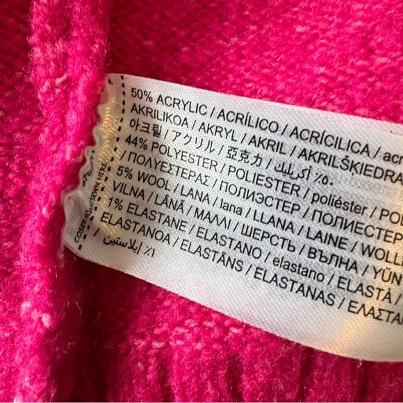 Mango Cranberry Pink Turtleneck Sweater Dress, Oversized XS - Picture 6 of 7